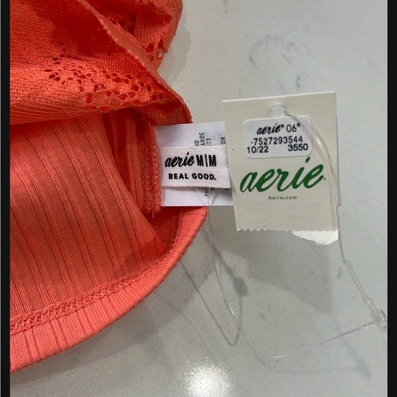 Aerie Orange Ribbed Bra with Adjustable Straps - Picture 2 of 4